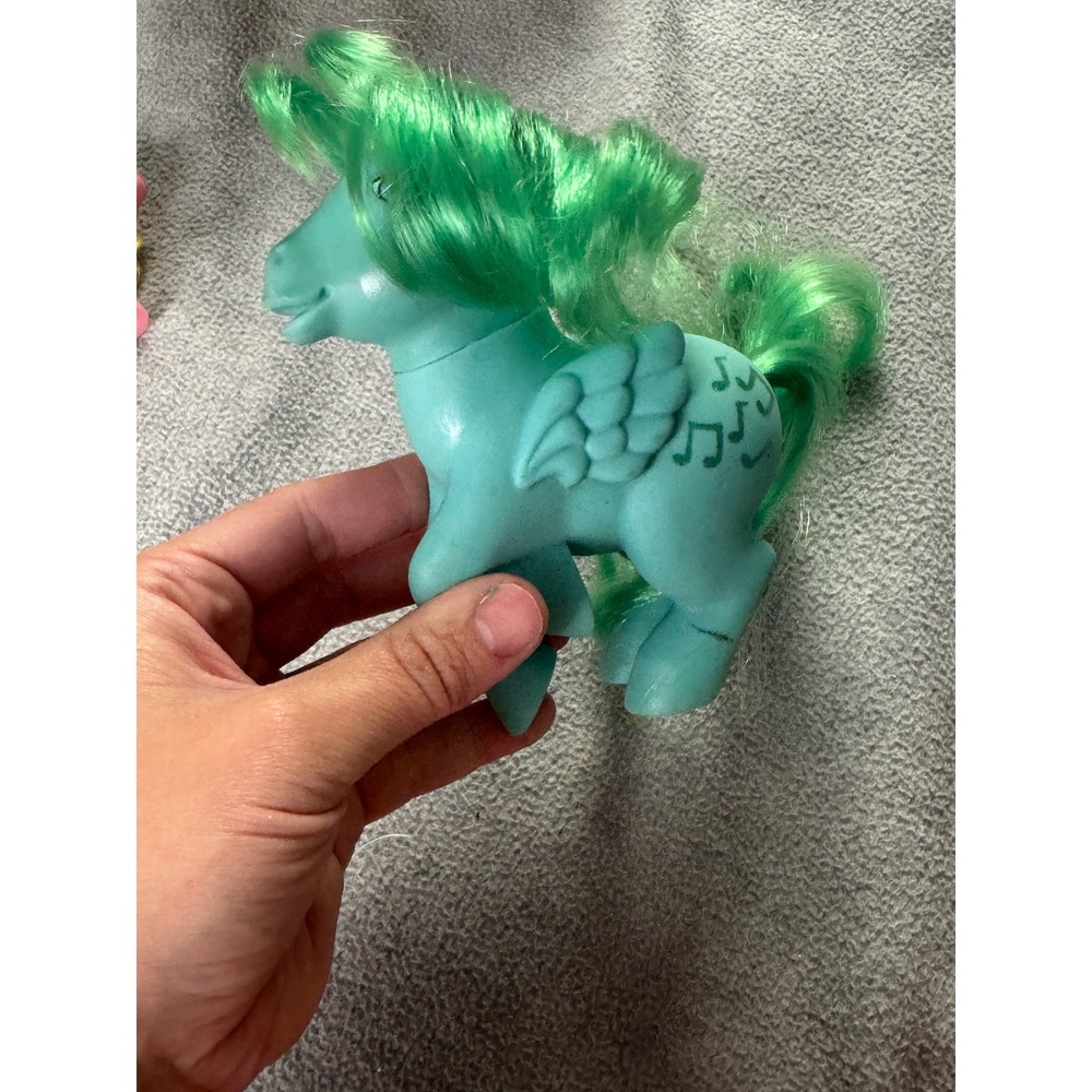 Vintage 1983 My Little Pony G1 Medley Pegasus Teal Green Music Notes Hasbro